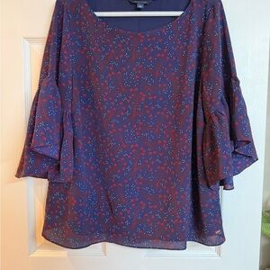 Tommy Hilfiger Navy and Red Floral Blouse